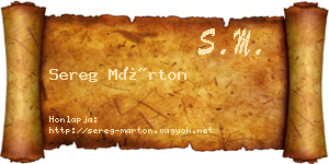 Sereg Márton névjegykártya